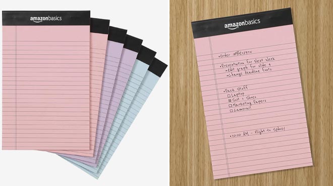 Amazon Basics Ruled 5 x 8 Inch Lined Writing Note Pads 6 Count