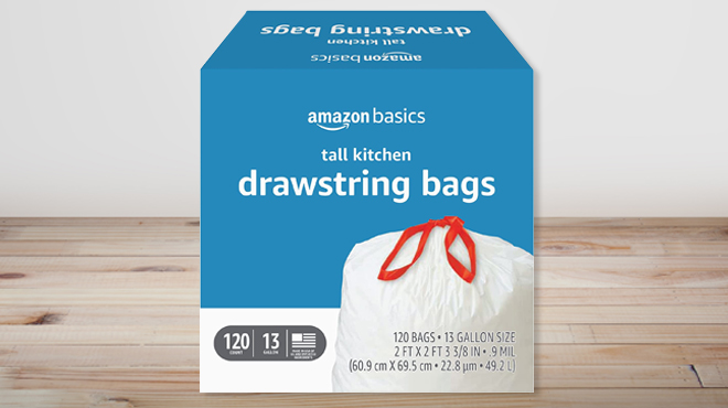Amazon Basics Tall Kitchen Drawstring Trash Bags