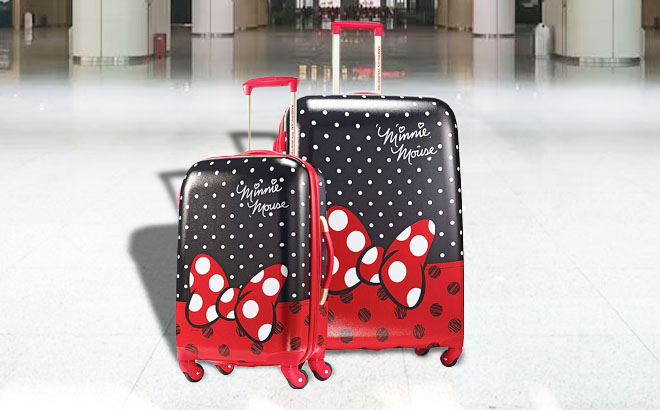 American Tourister Kids Disney Hardside Luggage on Airport Hallway