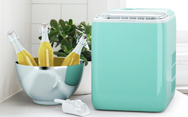Angeles Home Portable Ice Maker in Light Green Color