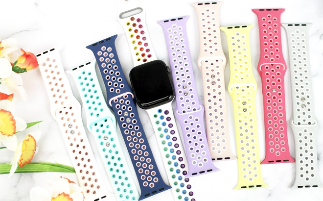 Apple Silicone Sport Watch Bands 5 Pack