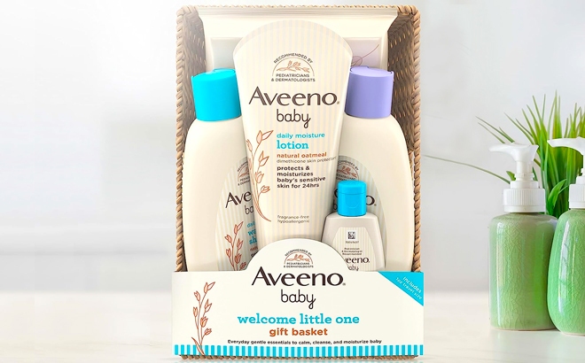 Aveeno Baby Welcome Little One Gift Basket at Amazon