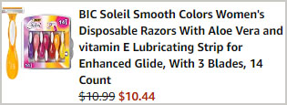 BIC Soleil Womens 14 Count Disposable Razors Order Summary BIC Soleil Womens 14 Count Disposable Razors Order Summary