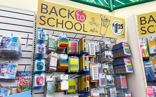 Back To School Overview at Dollar Tree
