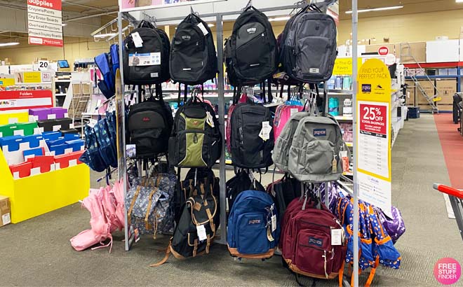 Backpacks Display in a Store