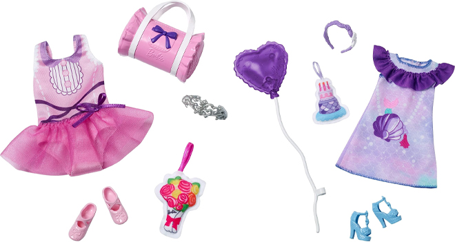 Barbie My First Barbie Clothes and Barbie Clothes Fashion Pack for 13 5 Inch Preschool Dolls with Mermaid Birthday Accessories and Party Supplies