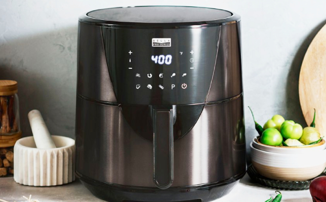 Bella Pro Series 8-qt. Digital Air Fryer Black Stainless Steel