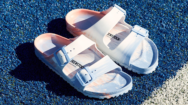 Birkenstock Womens Arizona EVA Sandals in Coral Peach Multicolor