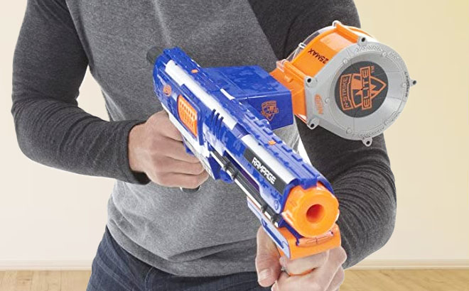 Boy Playing Nerf Rampage N Strike Elite Blaster Boy Playing Nerf Rampage N Strike Elite Blaster