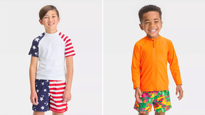 Cat and Jack Boys and Toddlers Shapes Rash Guard