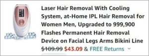 Checkout page of IPL Laser Hair Remover
