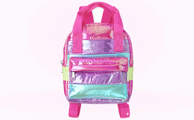 Childrens Place Girls Striped Quilted Mini Backpack