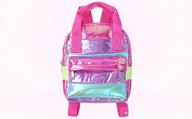 Childrens Place Girls Striped Quilted Mini Backpack Childrens Place Girls Striped Quilted Mini Backpack