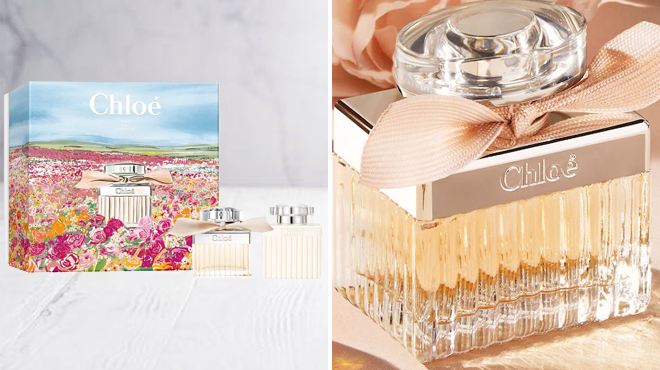 Chloe Signature Eau de Parfum Set on the Left and a Bottle of Same Item on the Right