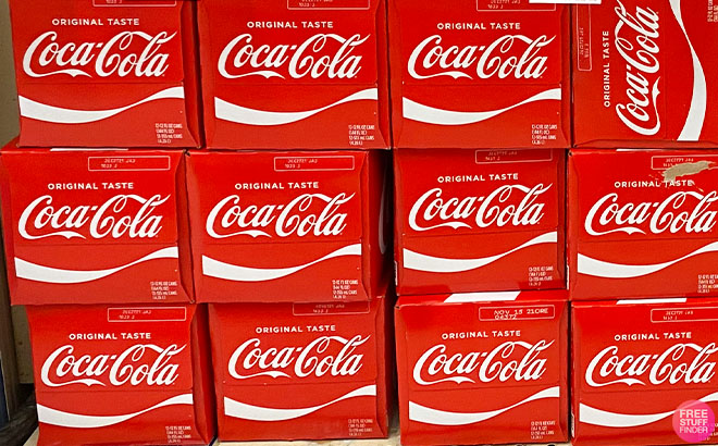 Coca Cola Soda 12 Pack on a Shelf Coca Cola Soda 12 Pack on a Shelf