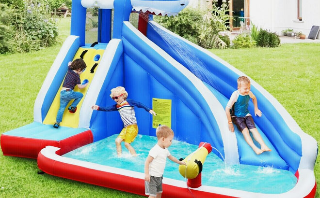 Costway Inflatable Slide Water Pool