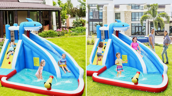 Costway Inflatable Slide Water Pool 2