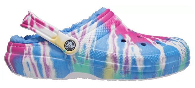 Crocs Adult Classic Fuzz Lined Tie Dyed Clogs