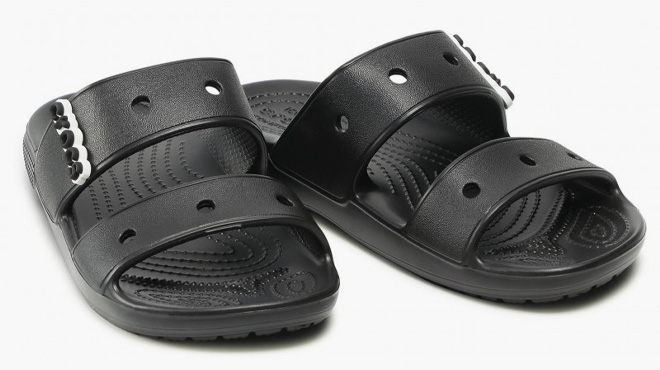 Crocs Black Classic Sandal on White Background
