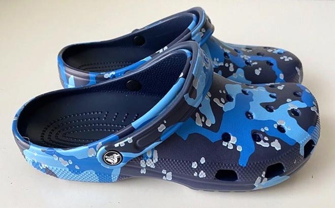 Crocs Classic Printed Camo Clogs Navy and Multi