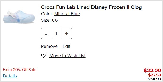 Crocs Disney Frozen Clogs Checkout