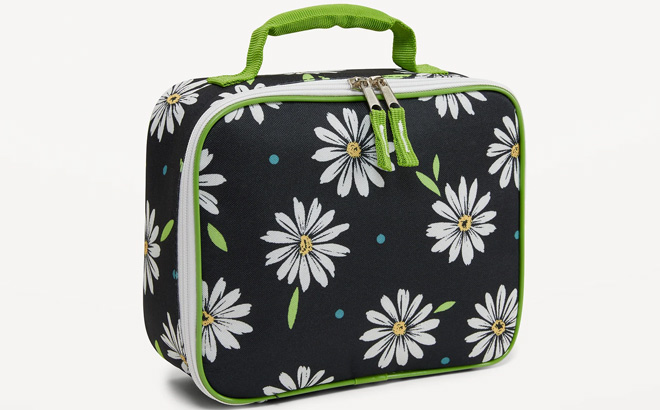 Daisy Patterned Canvas Lunch Bag