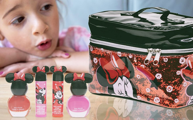 Disney Minnie Mouse Zipper Cosmetic Train CaseĀ Cosmetic Set Disney Minnie Mouse Zipper Cosmetic Train CaseĀ Cosmetic Set