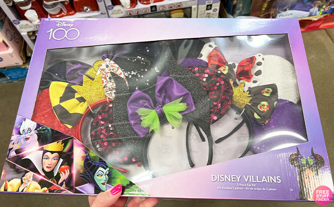Disney Villains 5 Piece Ears Headband Set on a Box