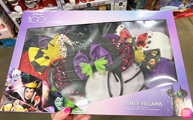 Disney Villains 5 Piece Ears Headband Set on a Box Disney Villains 5 Piece Ears Headband Set on a Box