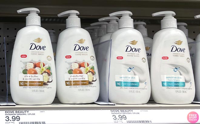 Dove Hand Wash Soaps 12 Ounce in shelf