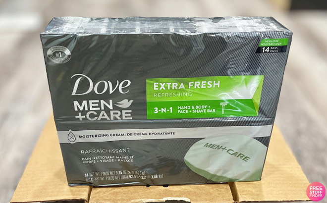 Dove Men Care Soap Bar 14 Pack on a Box