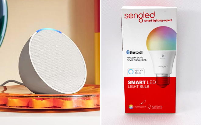Echo Pop with Sengled Smart Color Bulb 