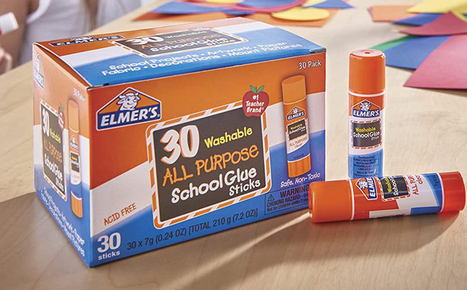 Elmers All Purpose School Glue Sticks on a Table