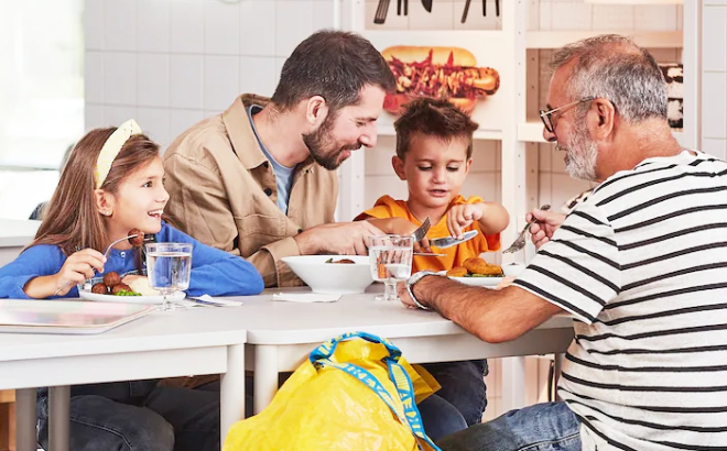 Family Enjoying Their Meal at IKEA Restaurant