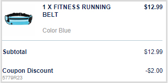 Fitness Running Belt Checkout Page