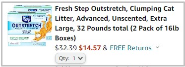 Fresh Step Cat Litter Amazon Checkout Screenshot