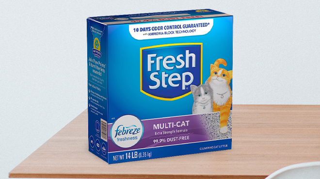 Fresh Step Multi Cat Odor Control on table