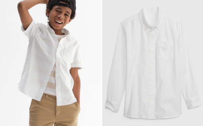 GAP Boys Organic Cotton Uniform Oxford Shirt and Organic Cotton Long Sleeve Uniform Oxford Shirt
