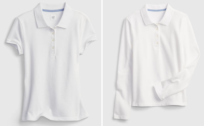 GAP Girls Organic Cotton Uniform Polo Shirt and Organic Cotton Uniform Long Sleeve Polo Shirt