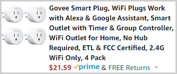 Govee WiFi Smart Plugs Checkout Screenshot