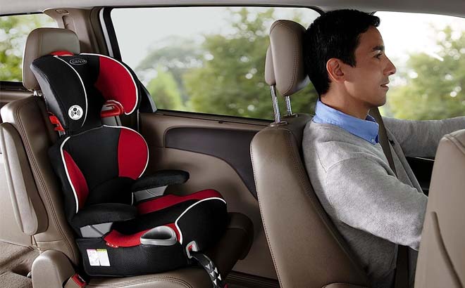 Graco Affix Highback Booster Seat Placed in a Cars Backseat