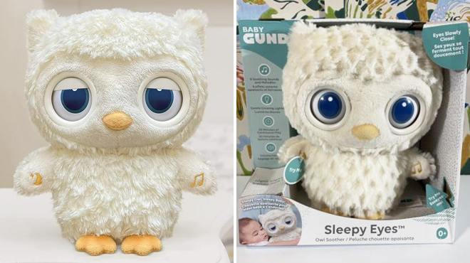 Gund Night Light and Sound Machine Owl Plush on the Left and Same Item with Box on the Right Gund Night Light and Sound Machine Owl Plush on the Left and Same Item with Box on the Right