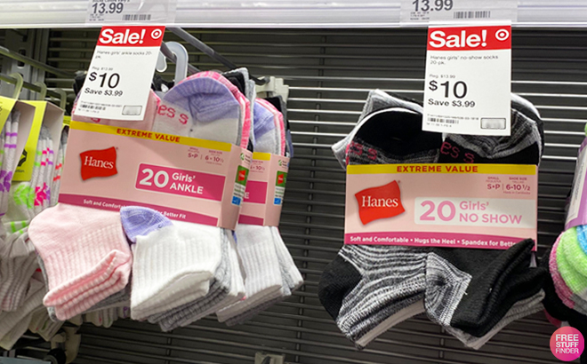 Hanes 20 Pack Girls Socks Inside Target Store