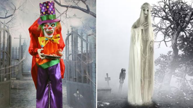 Haunted Hill Farm 1 in Touch Activated Animatronic Clown and 78 in Touch Activated Animatronic Bride Haunted Hill Farm 1 in Touch Activated Animatronic Clown and 78 in Touch Activated Animatronic Bride
