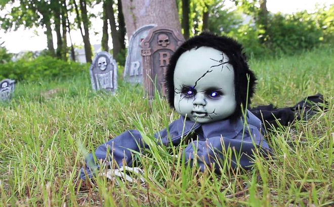 Haunted Hill Farm Scary Haunted Crawling Baby Doll  
