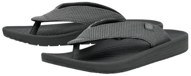 Hey Dude Milo Flip Flops in Grey Color