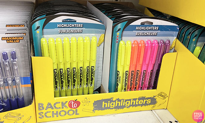 Highlighters 8 Pack on a Shelf