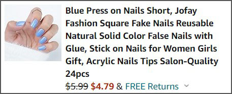 Jofay Blue Short Press On Nails Kit in Blue Order Summary