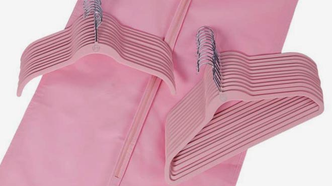 Joy Hangers with Garment Bag Pink Blush