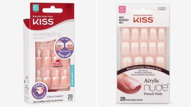 Kiss Everlasting French Nail Manicure and Kiss Salon Acrylic Nude Nails
